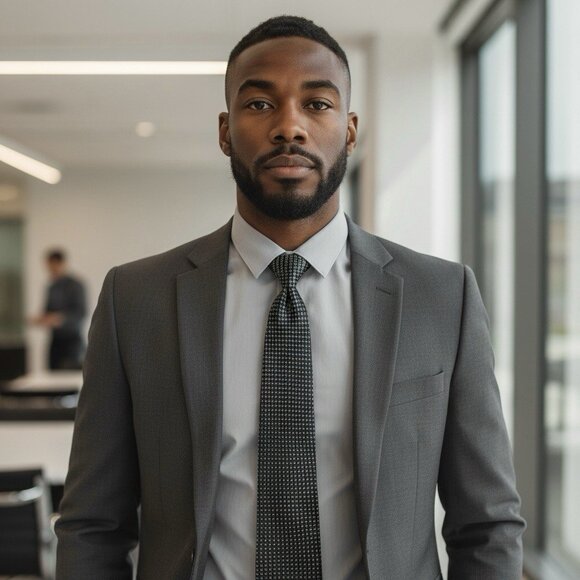 Bocara Other - Bocara Silk Geometric Square Pattern Handmade Zipped Necktie 3.75" Mens New